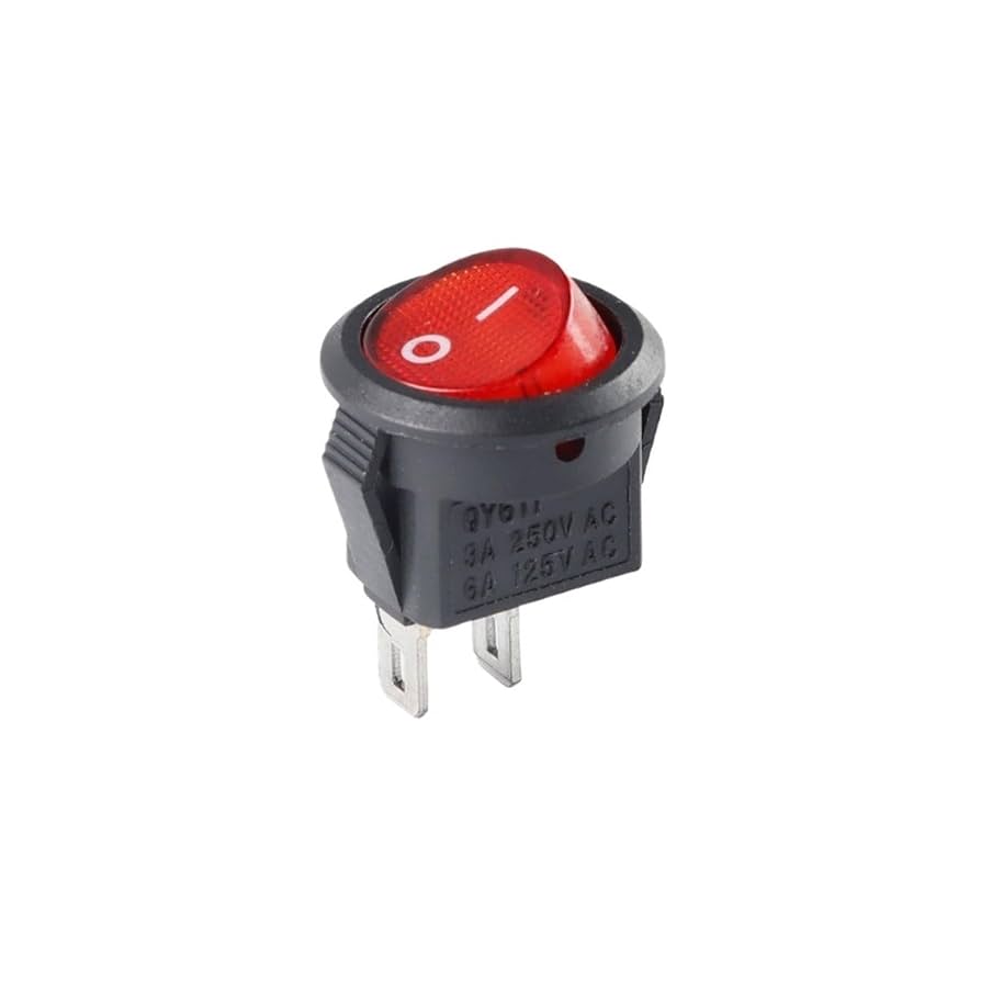 5Pcs KCD11 Rocker Switch Black White Red LED 2Pin 3 Pin 2